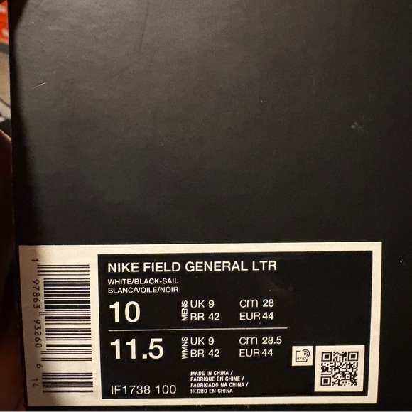 Nike Field General LTR Sneaker Casual Shoes White Black IF1738 100 Men's Sz - Picture 11 of 11